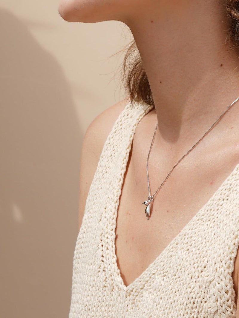 S.Leaf Sterling Silver Cat Necklaces for Women Cat Jewelry Accessories Mom Lover Lady Themed Gifts Cute Silver Kitten Jewelry Birthday Gifts for Women - Image 4